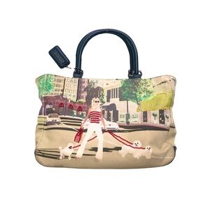 90s euro graphic mini tote bag